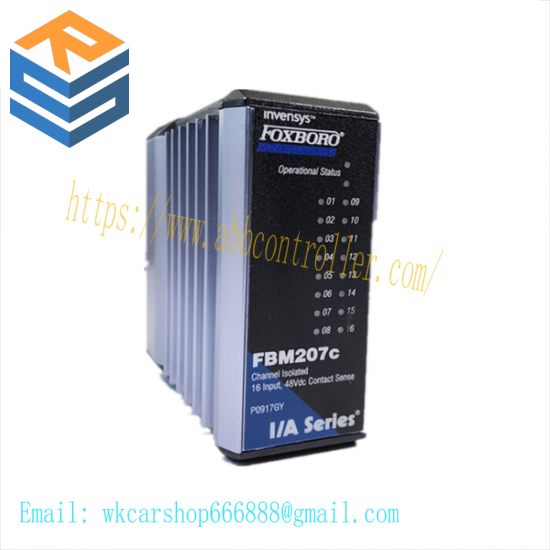 FOXBORO FBM207C P091GY: 16-Channel 48Vdc Contact Input Interface Module