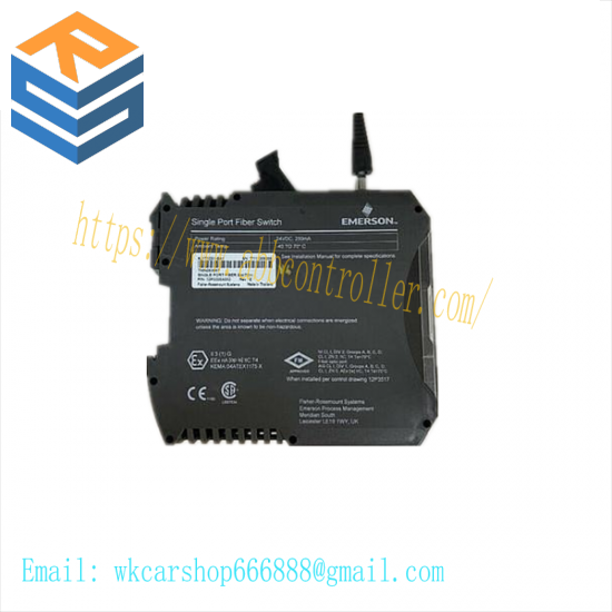 emerson_kj1710x1-ba1_single_port_fiber_switch.png EMERSON KJ1710X1-BA1: High-Speed Fiber Switch for Industrial Control Systems